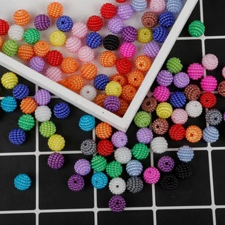 ลูกปัดอะคริลิกขนาด10มิลลิเมตร 50ชิ้น/ล็อต สีเบย์เบอร์รี่ สำหรับทำเครื่องประดับเอง