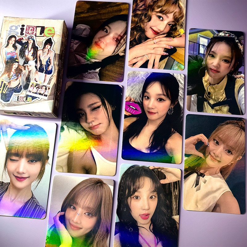 การ์ดภาพถ่ายเลเซอร์ Gidle Zhao Meiyan Ye Shuhua Song Yuqi Jin Minnie การ์ด LOMO ของ Tian Xiaojuan
