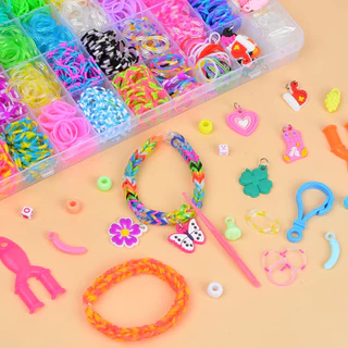 【ได้รับใน 1-3 วัน 🔥】 30 สี Bands Creative สีสัน Loom Bands ชุดสร้อยข้อมือสายรุ้งทําชุด DIY ยางรัดสร้อยข้อมือทอหัตถกรรมของเล่นสําหรับของขวัญวันเกิดหญิง