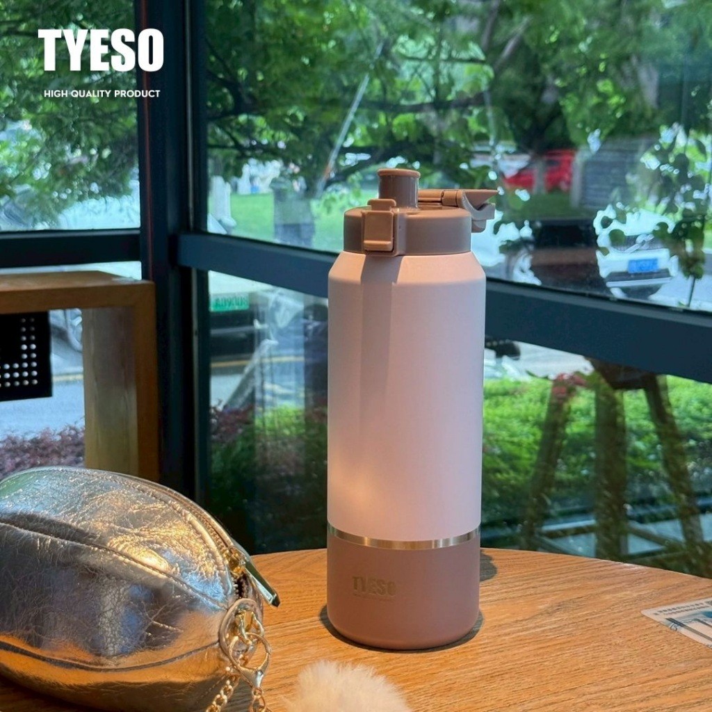 TYESO กระติกน้ำสแตนเลสไทโซ 304 เก็บอุณหภูมิ ร้อน 12ชั่วโมง เย็น 24ชั่วโมง ขนาด 1200ml 1500ml 2000ml