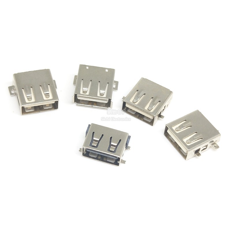 USB-A ประเภท AF อ่างล้างหน้า 180 องศาซ็อกเก็ตแพทช์ตัวเมียที่นั่งสั้นร่างกาย 10 / 13.7 มม. มีขอบไม่มีขอบ 4P เต็มแพทช์ - รูปที่ 2