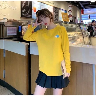 MKL🌈 เสื้อยืดคอกลม แขนยาว ลายปัก Day & Night ผ้านุ่มใส่สบาย เสื้อลำลองแฟชั่น มี6สีให้เลือก🌞💨🌈 #9962