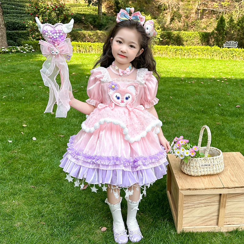 [คลังสินค้าพร้อม] Girls Ling Nabel Pink Dress ชุดเจ้าหญิงเด็กผู้หญิง ชุดการแสดงเด็ก ขนาด 100-150 X250707 ราคา ถูกที่สุด ดีลบีเคเค แกลเลอรีภาพที่ 2