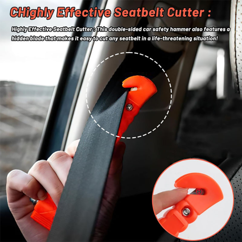 UTUONY ค้อนทุบกระจกฉุกเฉิน ค้อนกู้ภัยอเนกประสงค์ ค้อนหนีไฟ Car Safety Hammer Emergency Window Breaker Fire