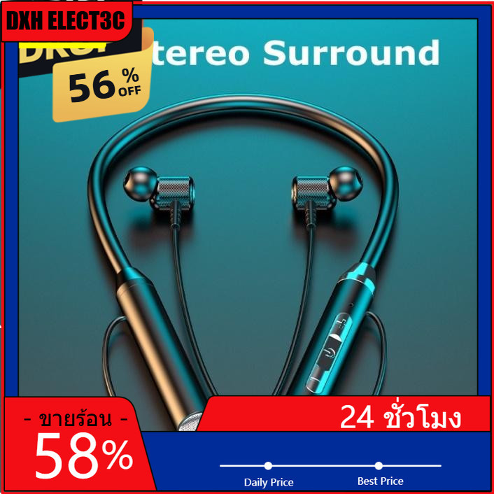 หูฟังบลูทูธ TWS 5.0 ลดเสียงรบกวนพร้อมไมโครโฟนและสายคล้องคอแม่เหล็กสําหรับวิ่งกีฬาADAPT