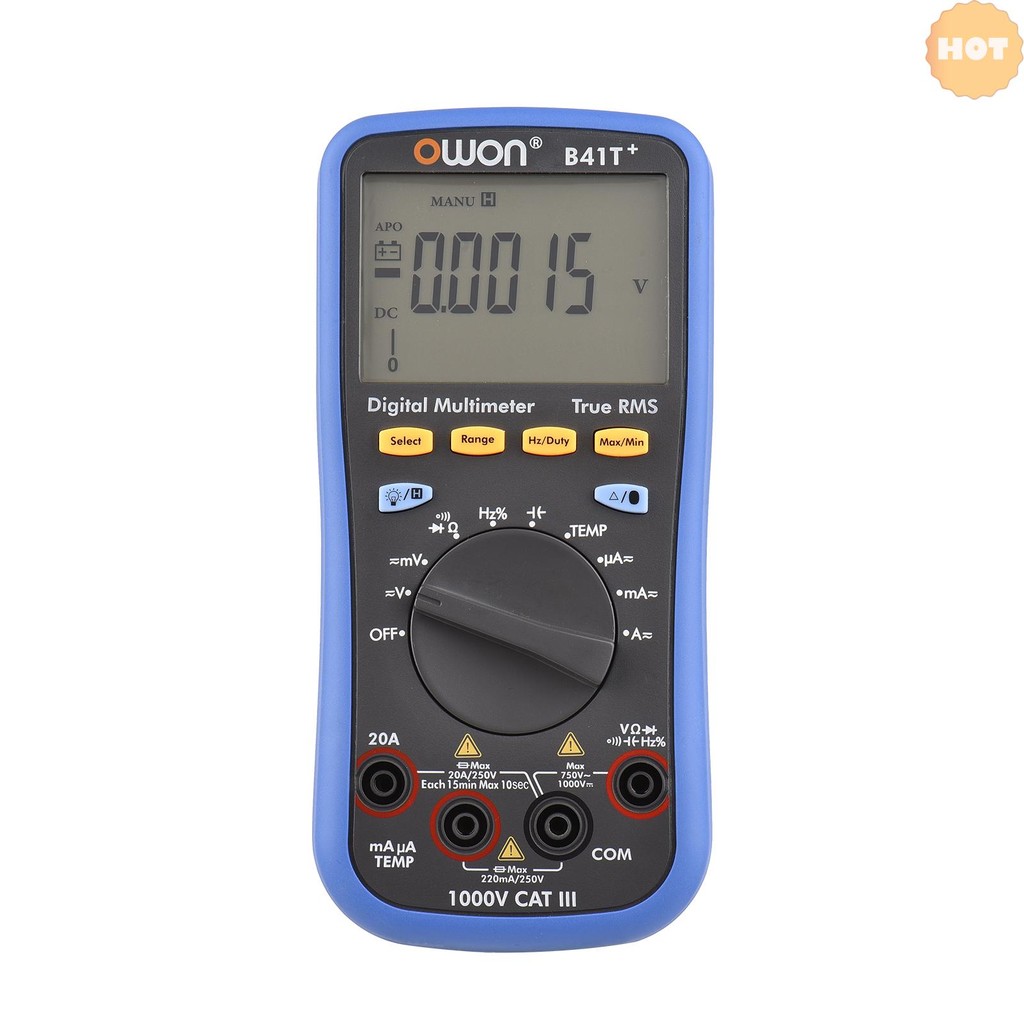 [2025 Super Sale]OWON B41T+ มัลติมิเตอร์แบบดิจิตอล BT พร้อมบันทึกออฟไลน์ 22000 นับ True RMS เครื่องท