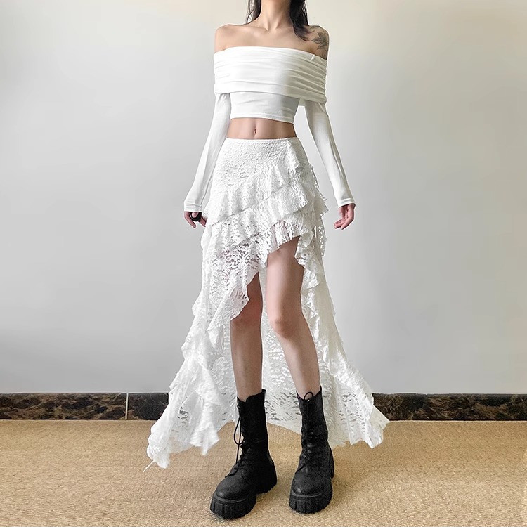 กระโปรงเอวสูงทรงระบาย สไตล์คลาสสิก เพิ่มความเพรียวบางให้กับหุ่น