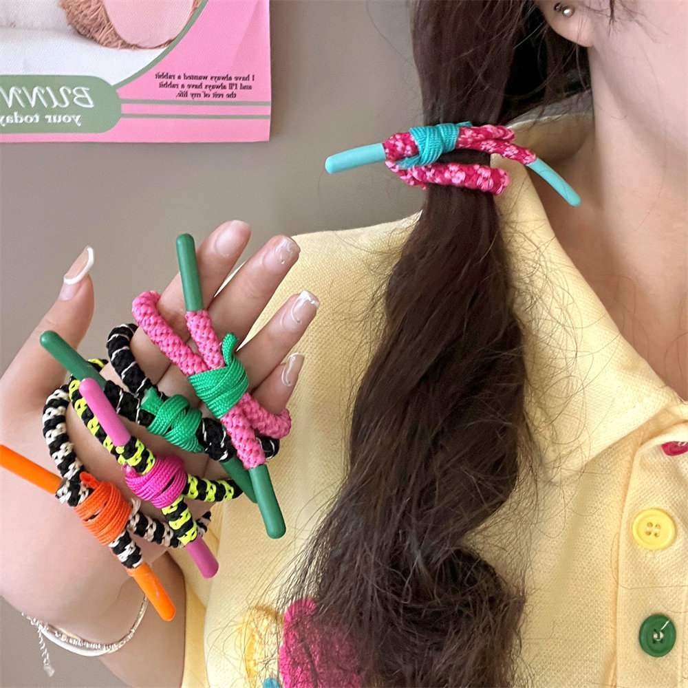 เชือกรัดผมสีสันสดใสสำหรับหางม้าสูง