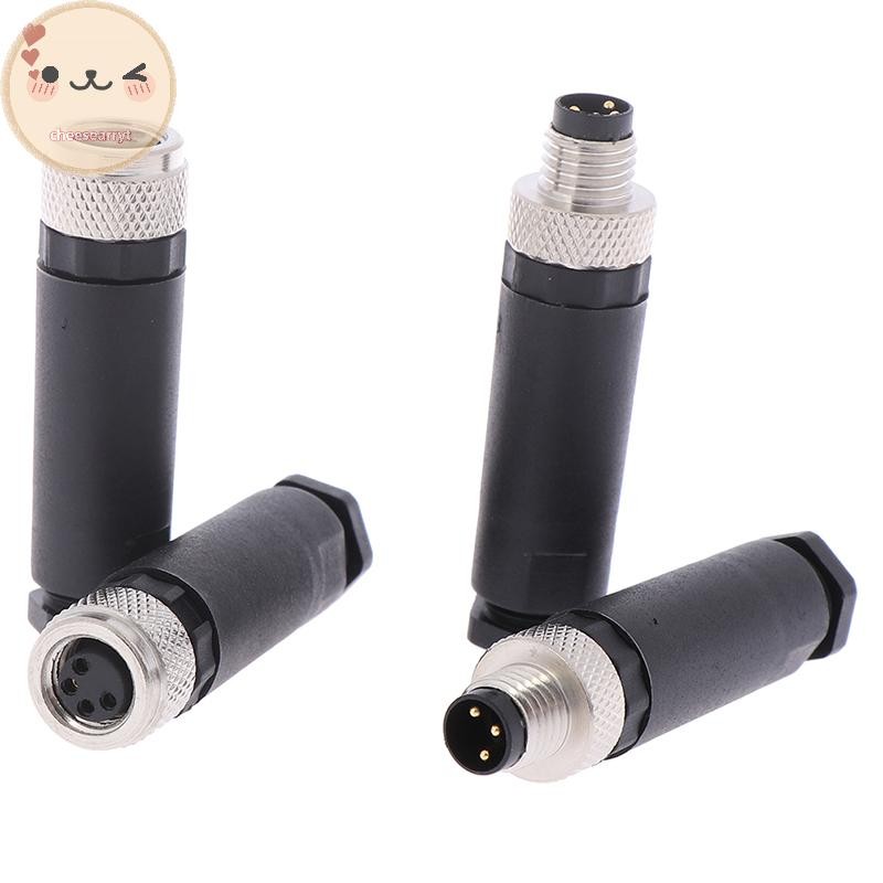 Chee 1 PC M8 Sensor Connector 3/4 Pin ปลั๊กมุมตรงชาย/หญิง EN