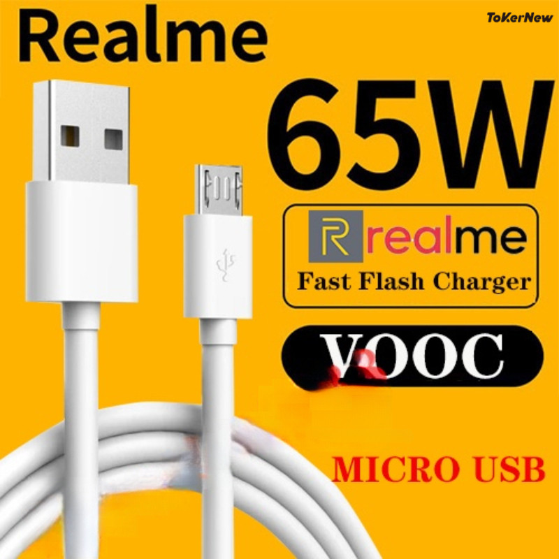 ToKerNew 100% realme ชาร์จ 5A VS tilde recan Micro USB VOOC แฟลชชาร์จเร็ว Android V8 สายเคเบิลข้อมูล