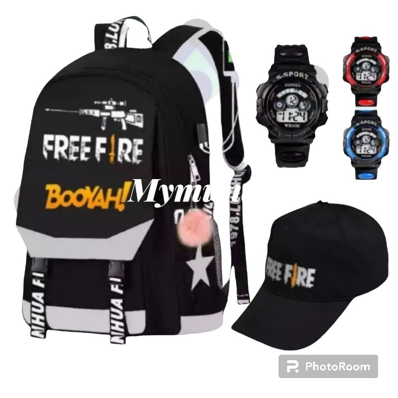 READY Boyah Freefire School กระเป๋าเป้สําหรับเด็กผู้ชาย