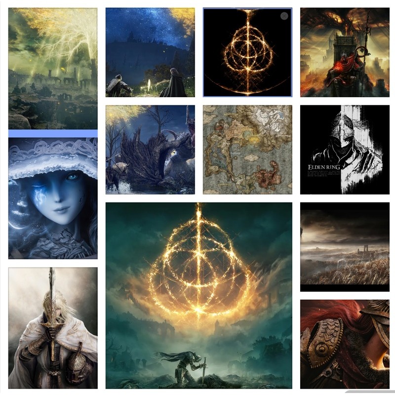 Elden Ring Lands ระหว่างโปสเตอร์พิมพ์โปสเตอร์ Frameless Elden แหวนแผนที่ HD โปสเตอร์เกมรายละเอียด