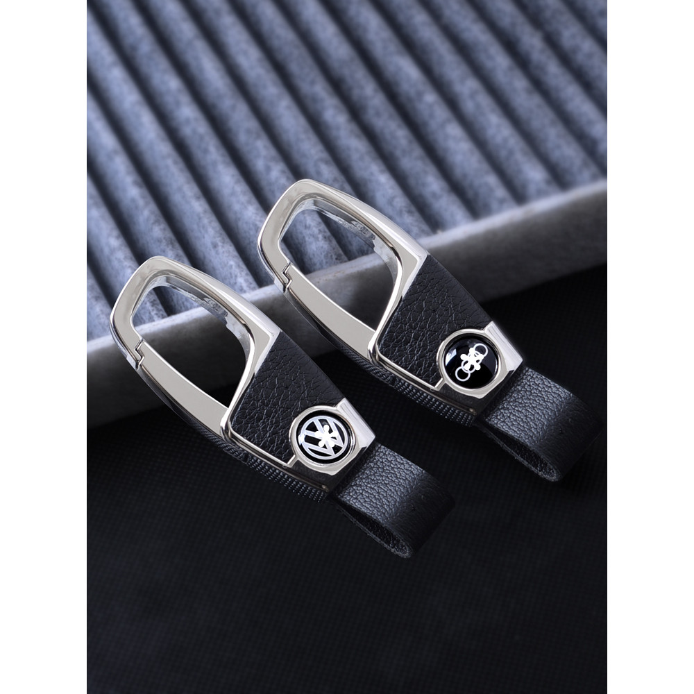 Audi Hook Leather Car Harvard Keychain Chery Ford เหมาะสําหรับ Volvo Double หนา Volkswagen Honda GQ9