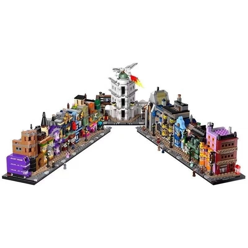 Mini Diagonal Alley Assembly 76444 Building Blocks ใช้งานร่วมกับ Lego Gift Series ของเล่น Harry Pott