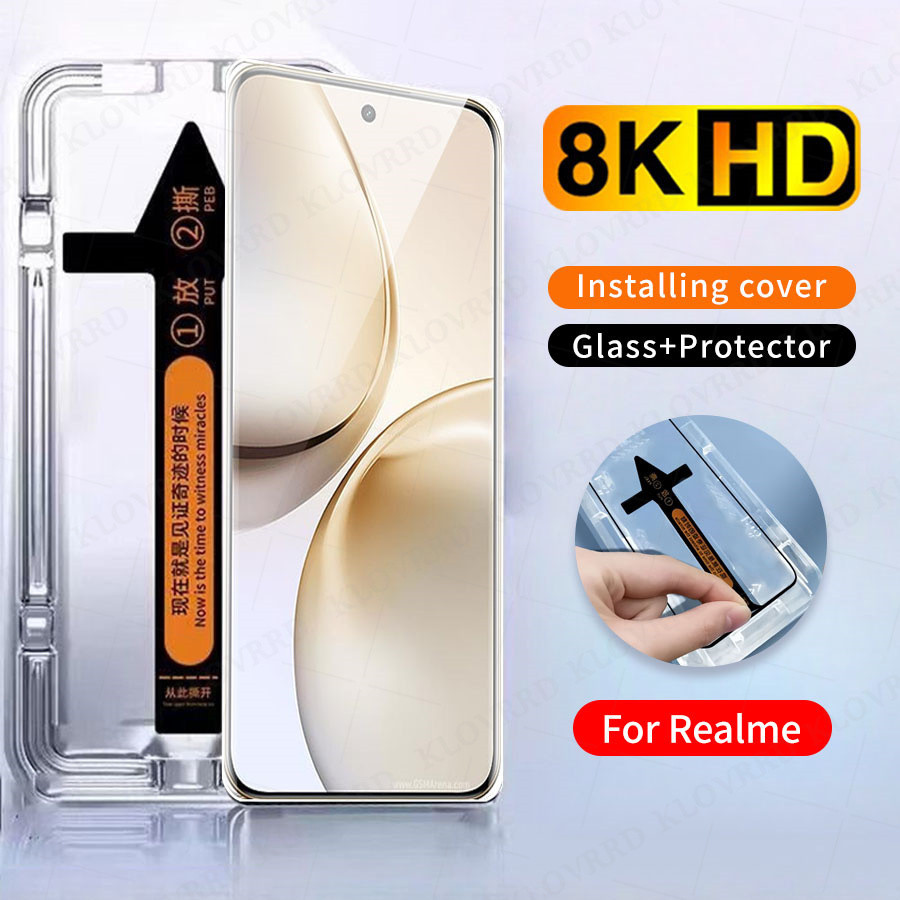 ฟิล์มกระจกเต็มจอ ติดง่าย PVT รุ่น สำหรับ Realme 14 Pro Plus 14X 13 12 12X 11 11X 10 10T 9 8 7 6 5 Pro 9i 8i 7i 6i 5i C11 C12 C15 C17 C21 C21Y C30 C31 C33 C35 C51 C51S C53 C55 C61 C63 C65 C67 C75 Note 60 X 50 GT 7 7T 6 6T P3 Ultra Neo 3 2