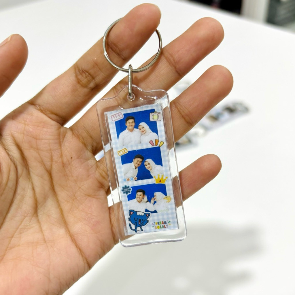 GANTUNGAN Mini photobooth พวงกุญแจรูปอะคริลิคพวงกุญแจ 2 ด้าน