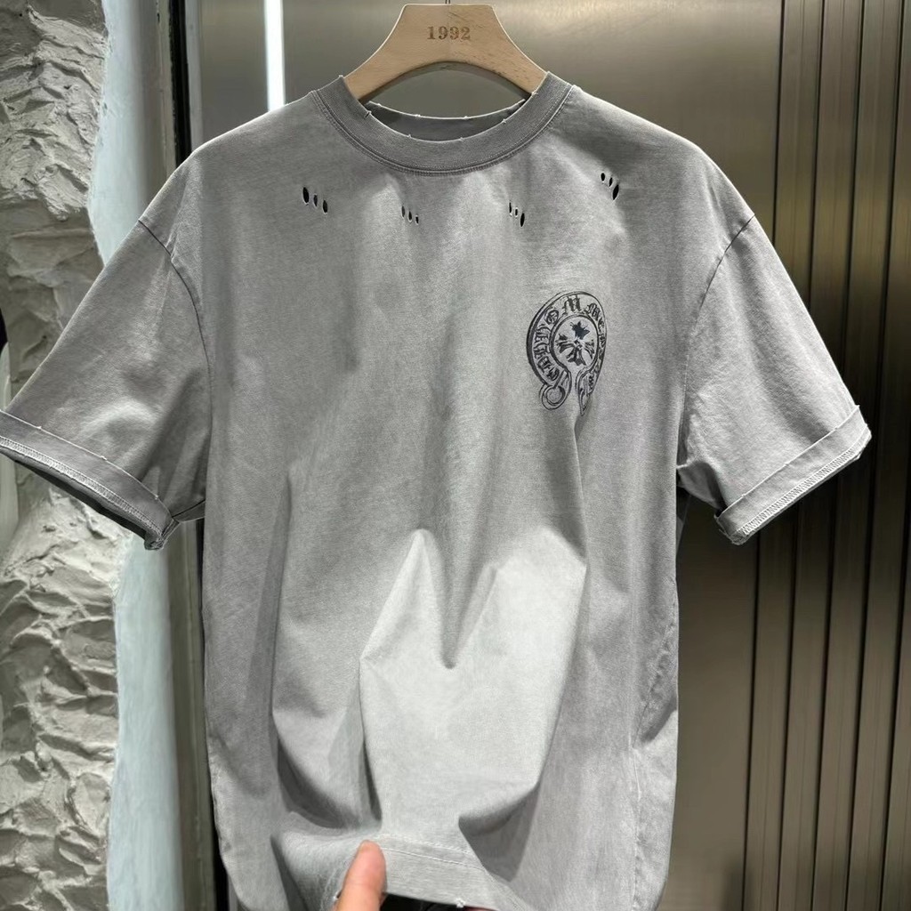 SVSO Chrome Hearts American Heavy Industry Vintage Dirty Style Trendy Printed Sanskrit Ink Splash Su