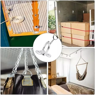 1/3/5 ชิ้นสแตนเลส D-Ring รถรถพ่วงตะขอ/รถบรรทุกเชือกทะเลแหวนยึด