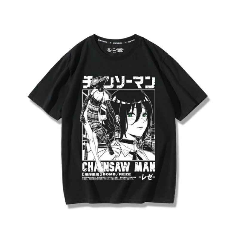 เสื้อยืดอนิเมะ Chainsaw Man ผ้าฝ้ายแท้ สินค้าโปรดของแฟน ๆ アニメ ราคา ถูกที่สุด ดีลบีเคเค แกลเลอรีภาพที่ 3
