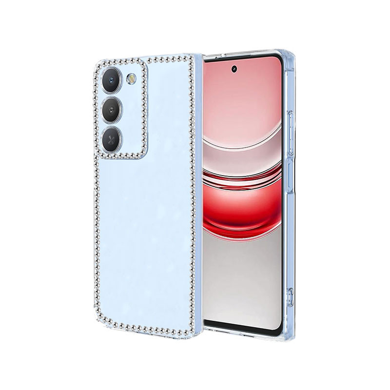 เคสโทรศัพท์ 3D กลินเทอร์หรูหรา สดใส แรเงสโตนคริสตัล ขอบป้องกัน สำหรับ Realme 14 14X 13 12 12X 12 + P