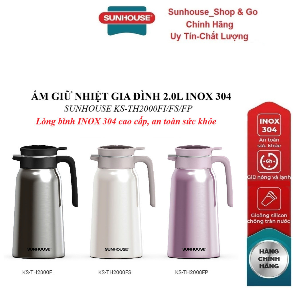 FAMILY HEAT KETTLE 2.0L Stainless Steel 304 SUNHOUSE KS-TH2000FI/ KS-TH2000FS/ KS-TH2000FP NOX 304 ค