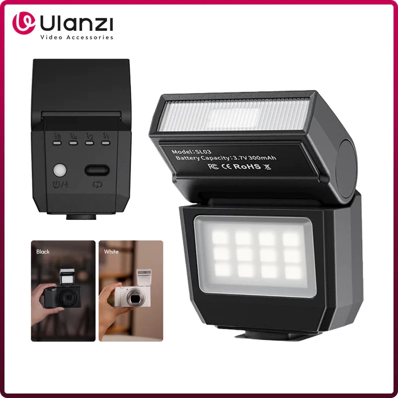 Ulanzi SL03 Mini Speedlight แฟลชกล้องแฟลช GN8 4 ระดับปรับเติมแสงสําหรับ Canon Sony Nikon DSLR การถ่ายภาพกลางแจ้ง