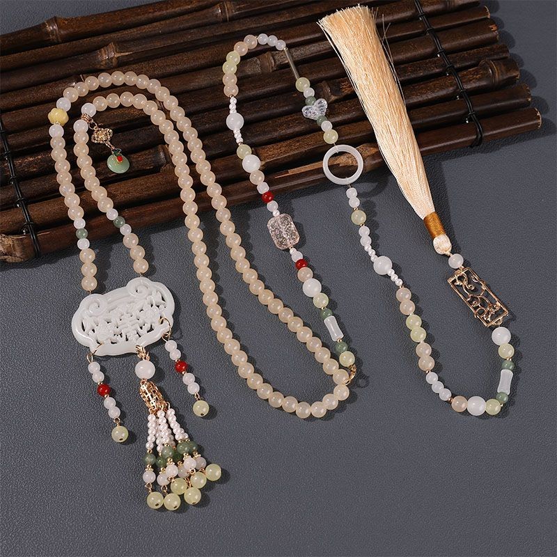 Hanfu สร้อยคออุปกรณ์เสริม Yingluo สร้อยคอ Handmade Yingluo กลับ Cloud Flow Soft Yingluo ยาวกลับ Clou