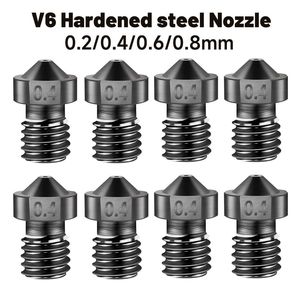 V6 Hardened Steel Nozzle E3D V6 Nozzle 0.2-0.8 For Ender 3 V6 Hotend Titan Extruder Prusa I3 MK3  3d