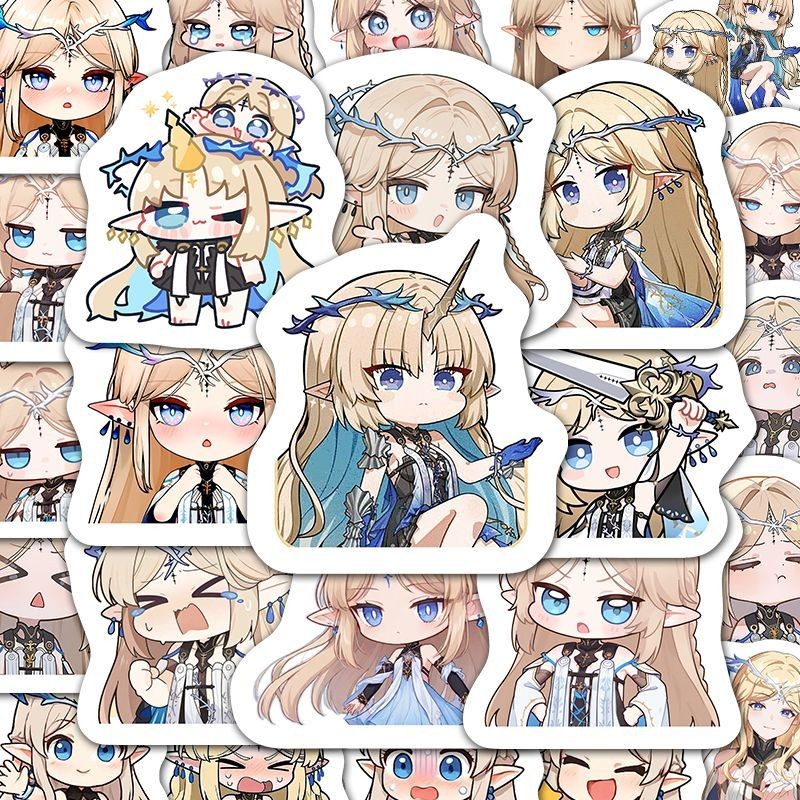 สติ๊กเกอร์ Katicia รุ่น Q Wuthering Waves Frothering Waves โน๊ตบุ๊คตัวละครกระเป๋าเดินทางสติกเกอร์ HD สองมิติ