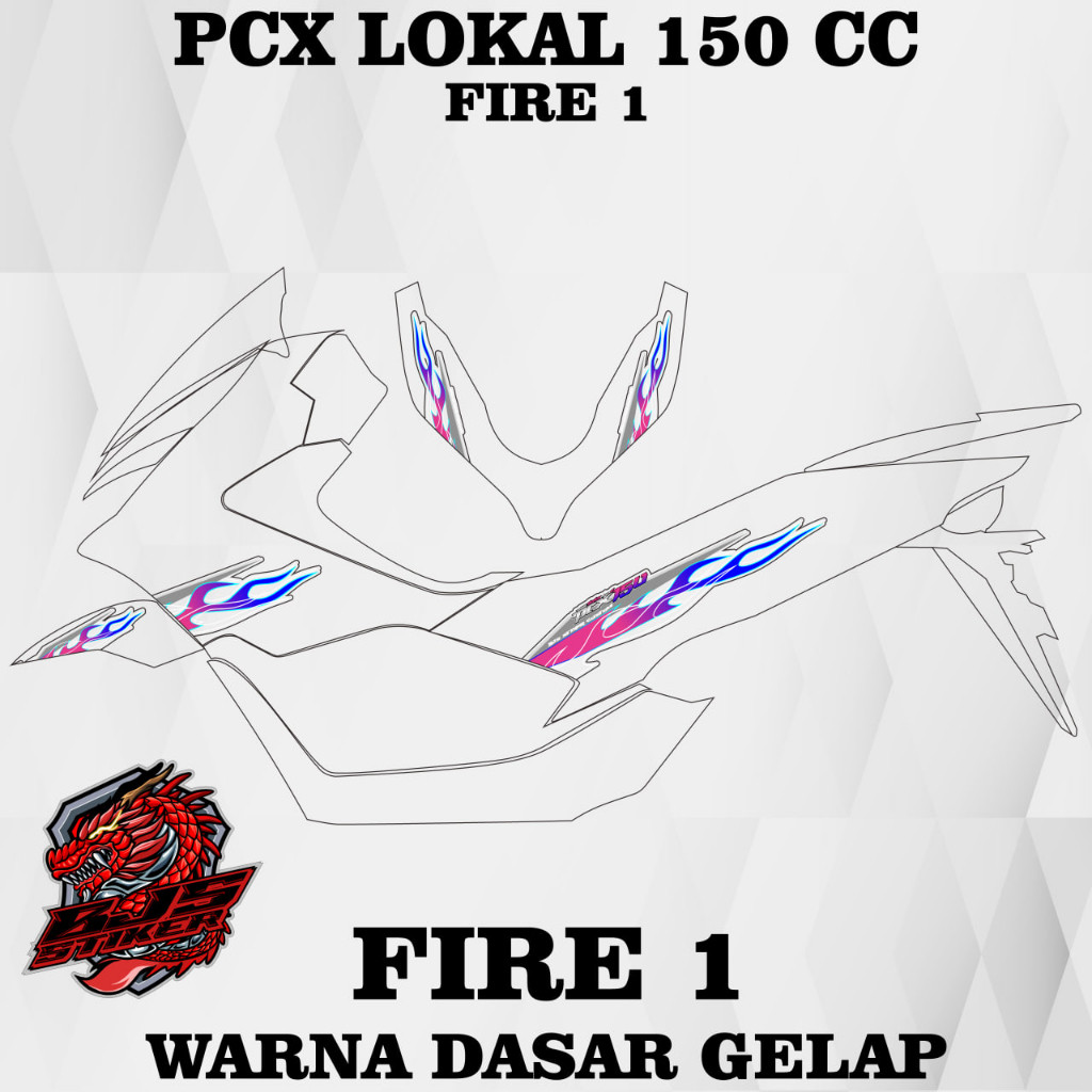 สติ๊กเกอร์ pcx 150 ท้องถิ่น - รายชื่อแถบสติ๊กเกอร์ TRANSPARENT UV PCX 150 PCX LOKAL 150 FIRE 1 การเป
