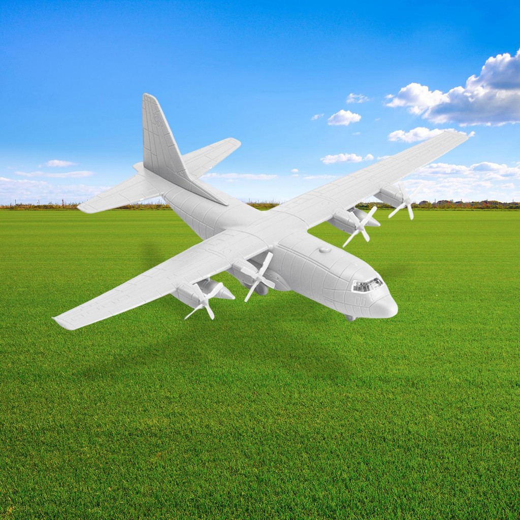 [juntzym] 1/144 Transporter Plane Model พร้อมขาตั้ง ,4D Miniature US C130 สําหรับตกแต่ง