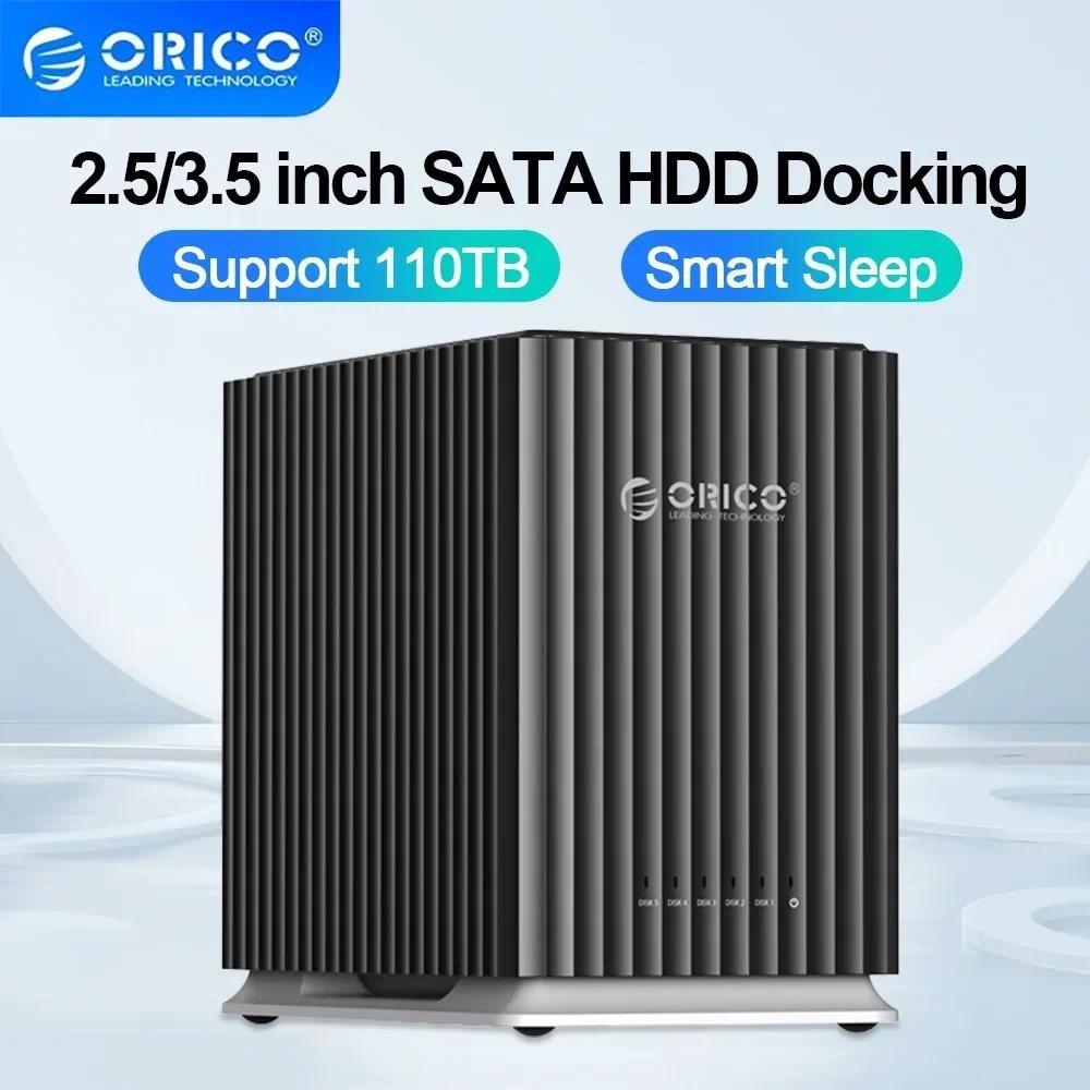 ORICO 5 Bay 3.5 HDD Docking Station SATA To Type-C HDD Case พร้อม Clone สําหรับ 2.5/3.5 นิ้ว HDD Cas