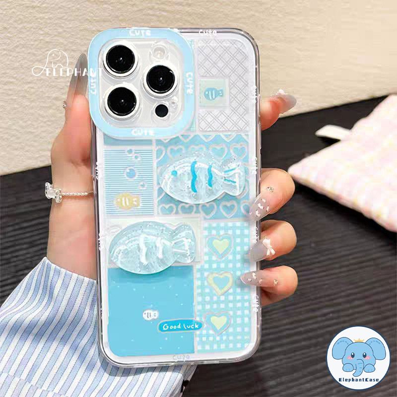 สำหรับ Samsung A05S A55 A15 A35 A12 A03s A50 A11 A05 A30 A06 A13 A51 A03 A32 A52 A14 A20ปลาสีชมพูสีฟ้ารักหัวใจวงเล็บโบว์ - รูปที่ 5