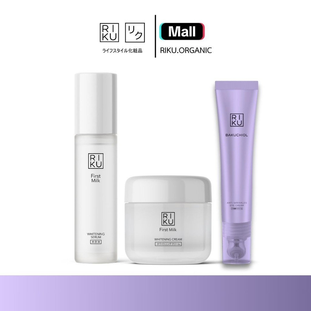 RIKU ริคุ อายครีม เซรั่มนม ครีมนม บำรุงครบ ลดฝ้า สิว ผิวกระจ่างใส ลดริ้วรอย ผิวกระชับ