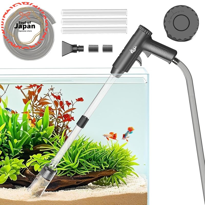 AQQA water exchange pump for aquariums with adjustable flow rate and gravel cleaning function. This 