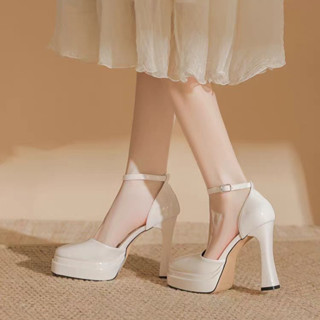 🌈🌈2025 ฤดูร้อนมาใหม่หนึ่งคำที่มีโต๊ะกันน้ำรองเท้าส้นสูงผู้หญ…