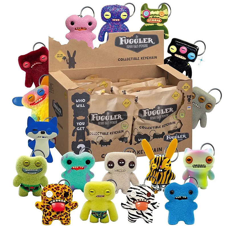 Fuggler ฟันน่ารักมอนสเตอร์จี้กระเป๋าลึกลับพวงกุญแจน่าเกลียดน่ารักฟันตลกจี้กล่องแปลกใจ