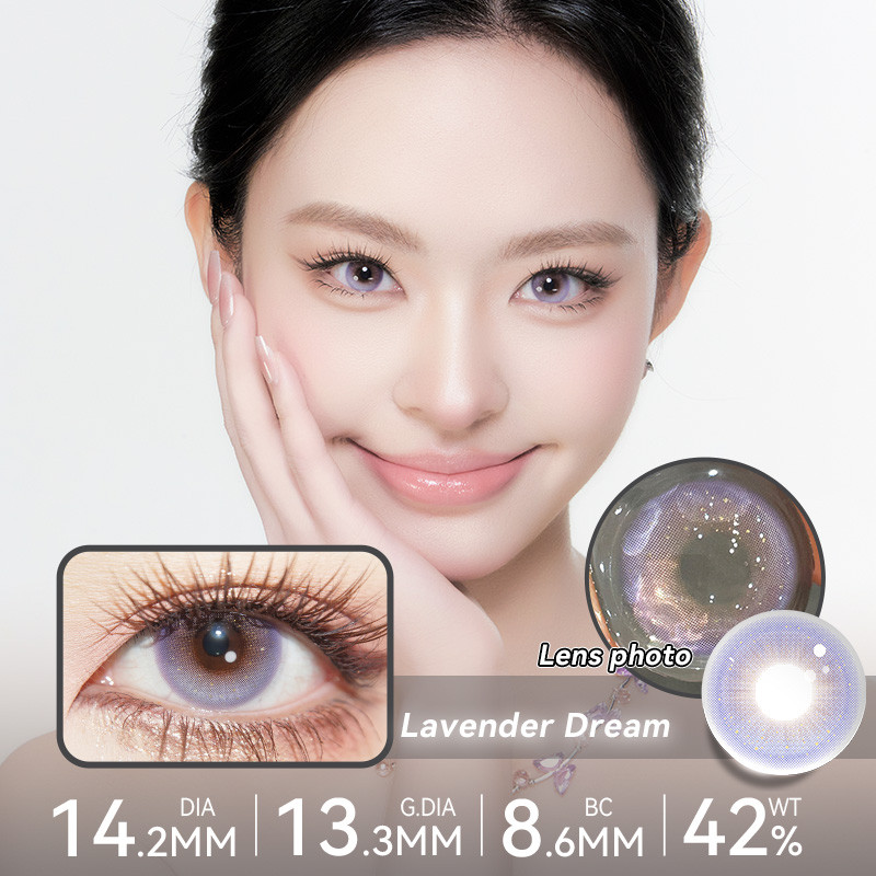 TINACON คอนแทคเลนส์ 1วัน 10ชิ้น(5คู่) DIA14.2/14.5มม สายตาสั้น 【0.00-8.00】ตาลูกครึ่ง สีม่วง/สีน้ำตาล - รูปที่ 2