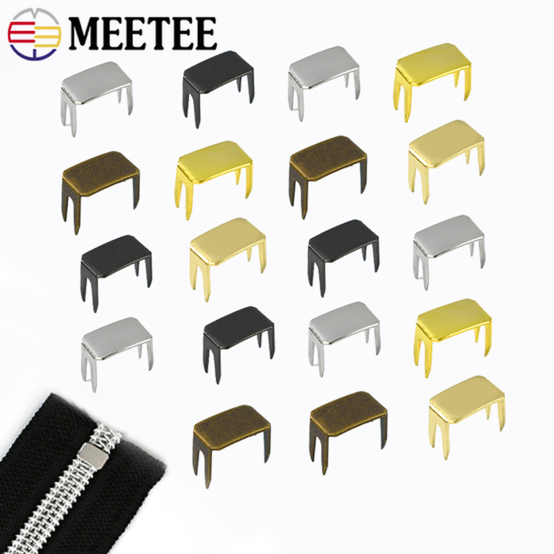 10 ชิ้น 3#5#8#10# คลิปหางโลหะ Zip Stopper สําหรับกระเป๋าถือ Garments End Lock อุปกรณ์เย็บผ้า