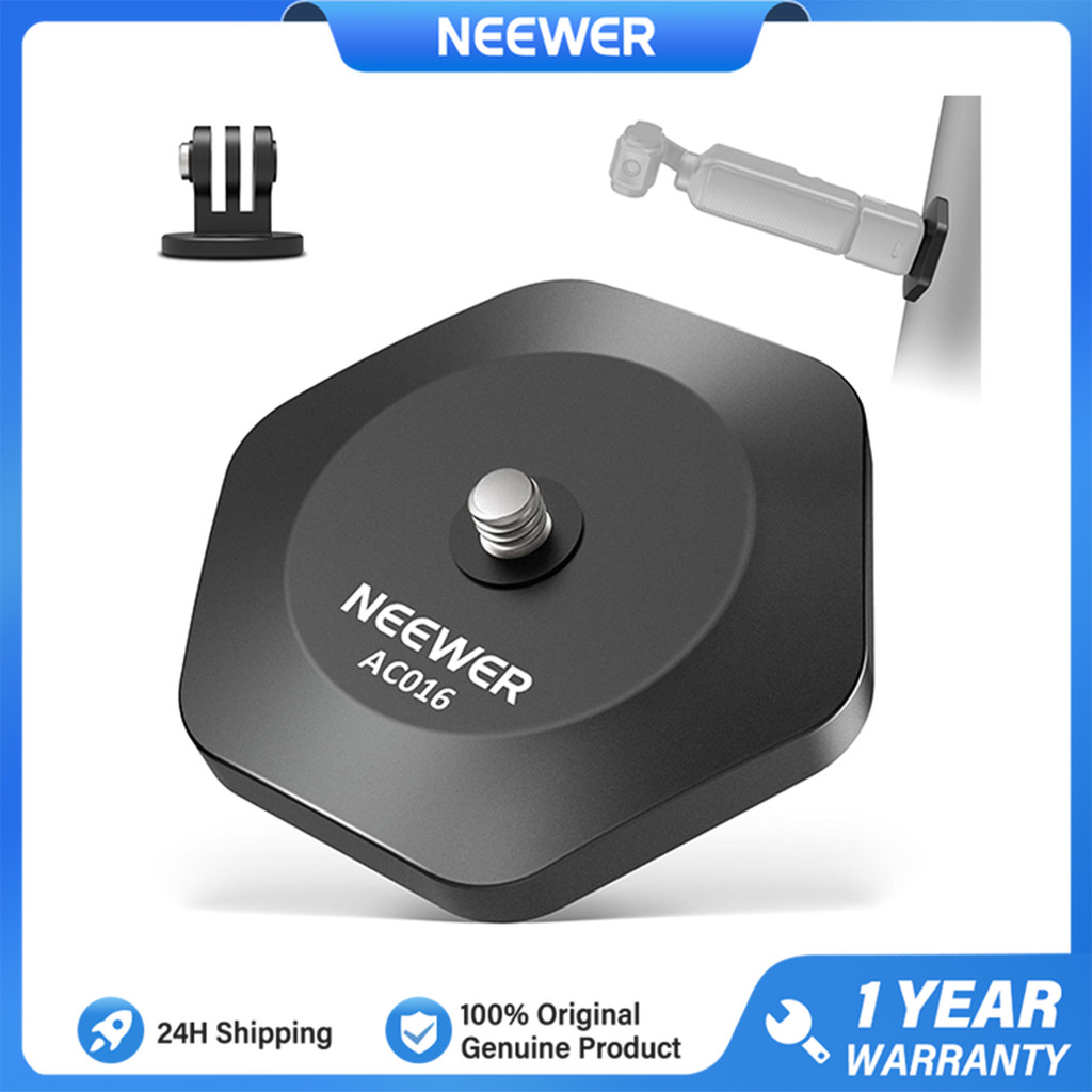 NEEWER Magnetic Camera Mount เข้ากันได้กับ DJI Osmo Pocket 3 Insta360 X4/3/GO 3S/3, ขาตั้งแม่เหล็กแร