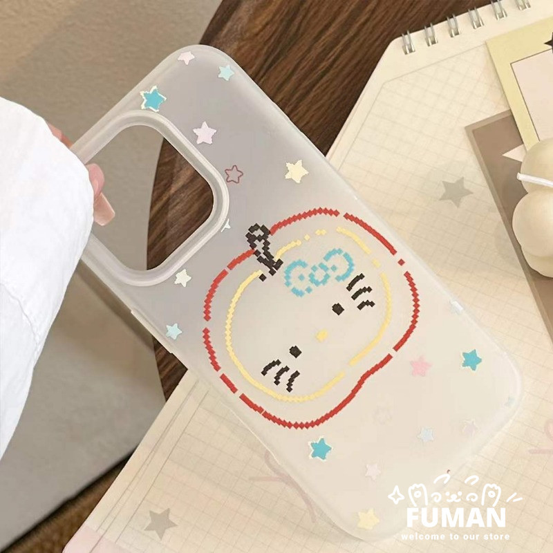 พิกเซลน่ารัก Apple Kitty เคสโทรศัพท์สําหรับ Realme Neo7 SE Neo7X Narzo 60 Pro Q3S Q3T 5G 4G ดาวปลอก 