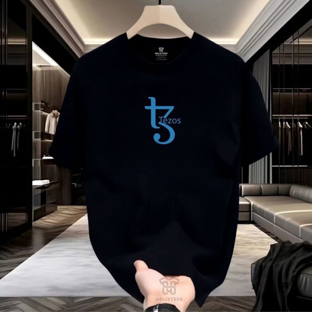 เสื้อยืด Cripto Tezos Cotton 20S Distro ใส่สบายและนุ่ม Unisex ของแท้ พรีเมี่ยม