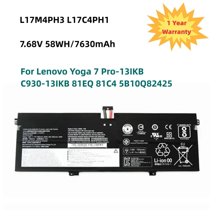 L17M4PH1 Laptop Battery For Lenovo L17M4PH3 L17C4PH1 L17M4PH2 Yoga 7 Pro Yoga C930-13IKB 5B10Q82425 