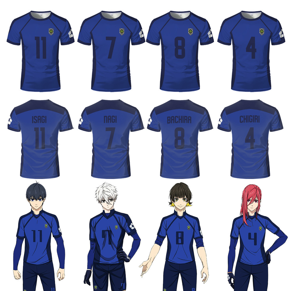 เสื้อยืดคอสเพลย์ Blue Lock Isagi Yoichi เหมาะสำหรับเด็ก