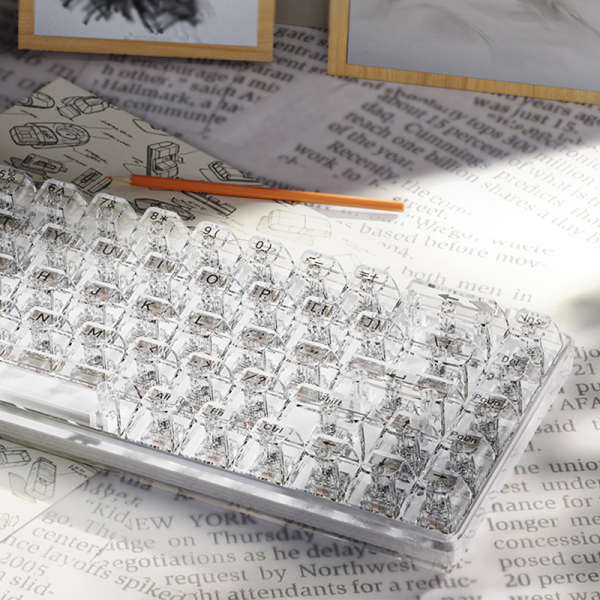 keycap ใส keycap Made68pro คริสตัลน้ําแข็งโปร่งใส Keycap Magnetic Shaft OEM ความสูงที่กําหนดเอง Keyc