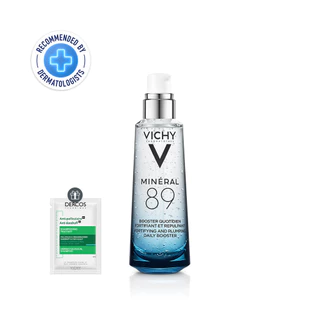 [ฟรี 1 ชิ้น] วิชี่ Vichy Mineral 89 Booster Serum พรีเซรั่มมอบผิวเด้งนุ่ม 75ml + Dercos Anti-dandruff Shampoo 6ml