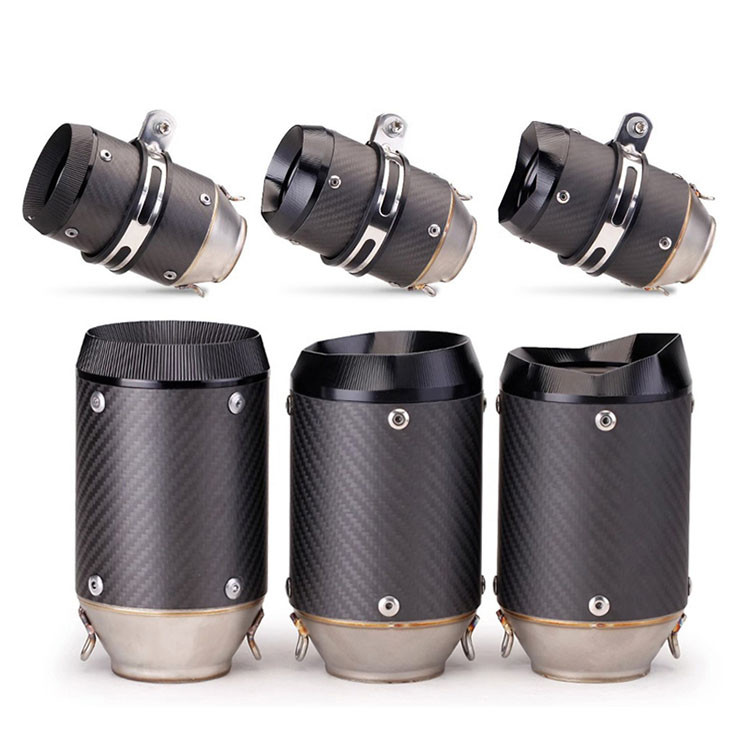 51 มม.60 มม.คาร์บอนไฟเบอร์แท้ AR ปลายท่อไอเสียรถจักรยานยนต์ Universal 2 นิ้ว Inlet ท่อไอเสียท่อไอเสีย