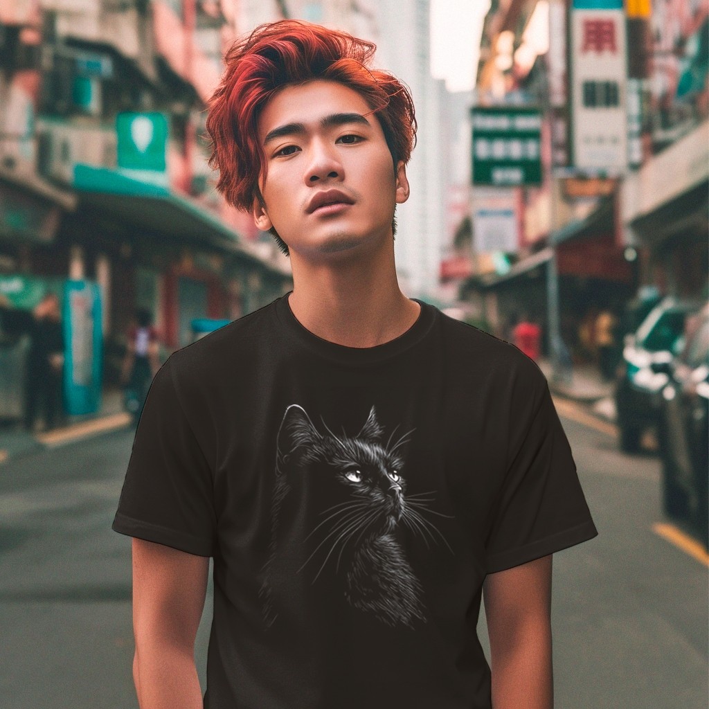 จัดส่ง 24 ชั่วโมง 100% Design 3D Full Black Cat V2 - DT0715