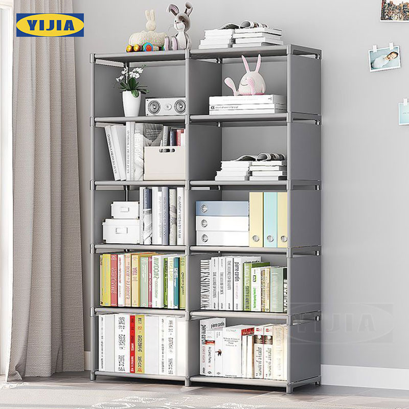 YIJIAชั้นวางของ วางหนังสือ DIY ตู้เก็บของ สไตล์มินิมอล การจัดเก็บอเนกประสงค์ book rack