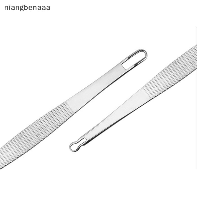 (niangbenaaa) 1PC Double Headed Blackhead Remover ทําความสะอาดสิวสแตนเลสสตีลเข็มฝ้า Spot Extractor Skin Care เครื่องมือใหม่